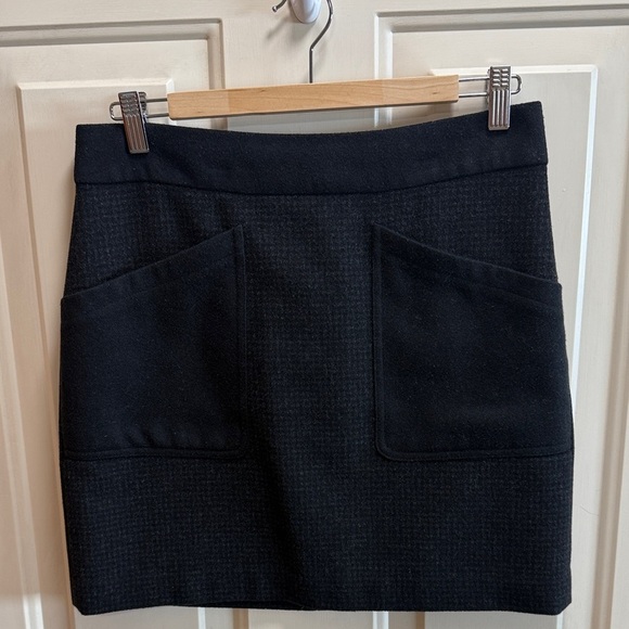 J. Crew Retro Wool Blend Classic Black Mini Skirt size 4 - Picture 3 of 8